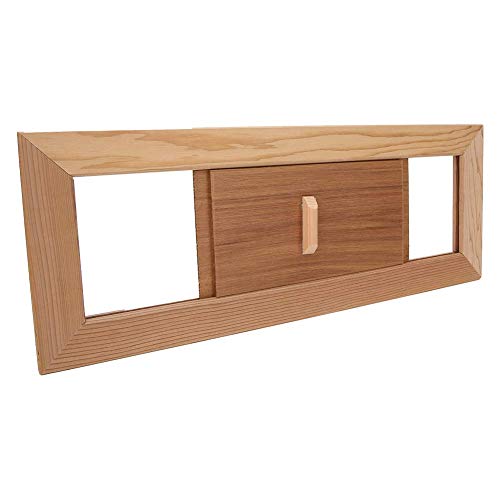 Ejoyous Rejilla de Ventilación Rectangular de Madera para Sauna y Baño de Vapor, Accesorio para Puerta