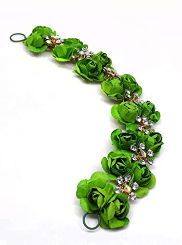Image of Majik Bun Decoration Hair Gajra For Women And Girls Wedding, Party Hair Decoration Hair Accessories (Green)