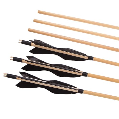 Archery wooden Arrows 5 Inch Turkey Feathers Traditional Hunting Practice Target Arrow for Recurve Bow Long Bow - Image 3