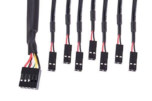 Alphacool Front I/O-Panel con USB 2.0 y Kit de Cables para Gabinetes de Servidor | Compatible con Gabinetes de Servidor 1 a 4U, Dos Puertos USB 2.0, Interruptores de Encendido y Reinicio, LEDs de Estado, Incluye Kit de Cables de 80 cm miniatura 3