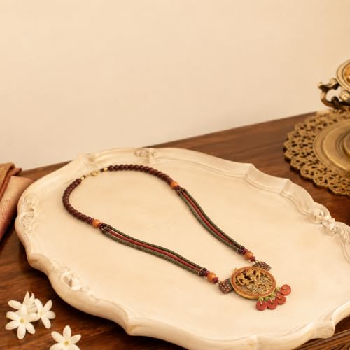 Image of AAKRITI ART CREATIONS Handcrafted Tribal & Wooden Necklace Collection | Dhokra, Ethnic, Brass & Artistic Designs | Royal, Boho & Nomadic-Inspired Statement Jewelry for Women