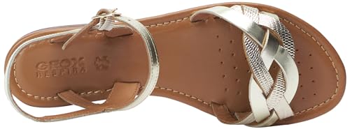 Geox Girls' D Sozy S B Flat Sandal, Gold, 43