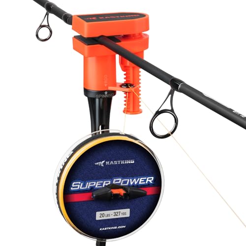 KastKing TrueWind Clamp-On Fishing Line Spooler, Portable Fishing Reel Spooler for Spinning & Baitcasting Reels, No Line Twist, Adjustable Tension, Built-in Line Cutter