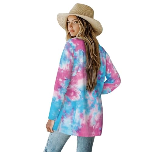 Women Oversized Cardigans Sweater Long Sleeve Open Front Outerwear Breathable Comfy Funny Tops with Pockets2