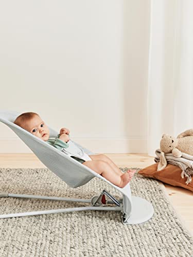 Image of BabyBjorn Bouncer Balance Soft, Mesh, Silver /White 2-in-1 Adjustable Baby Bouncer Seat and Toddler Chair, Newborn to Toddler (8-29 lbs), 4 Positions, Lightweight & Portable