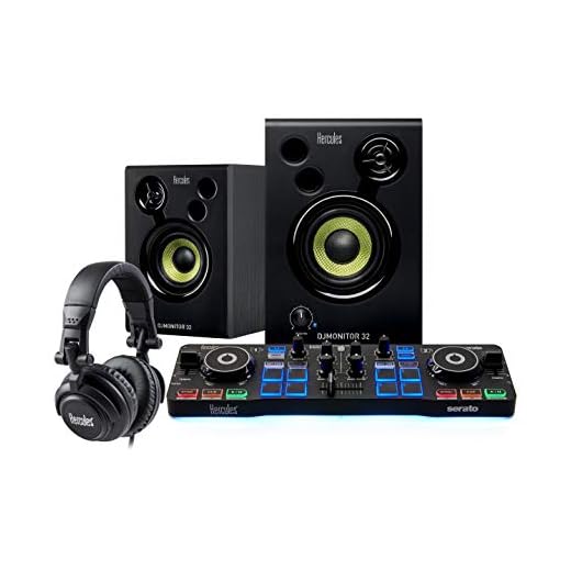 Hercules DJStarter Kit - Kit completo para empezar en el DJing con Serato DJ Lite, incluye DJControl Starlight, HDP DJ45 y DJMonitor 32, para PC y MAC