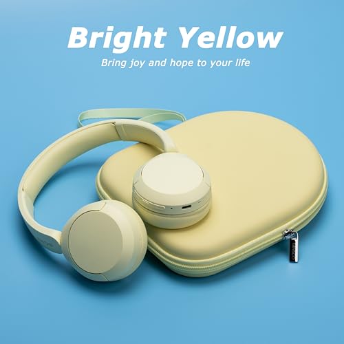 Image of Ginsco Case Compatible with Sony WH-CH520 Wireless Headphones Bluetooth On-Ear Headset with Microphone, with JBL Tune 510BT /520BT /500BT /Junior 320 Ultra-Slim Case for On Ear Headphones (Butter Yellow)