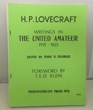 Cover of Writings in the United Amateur, 1915-1925
