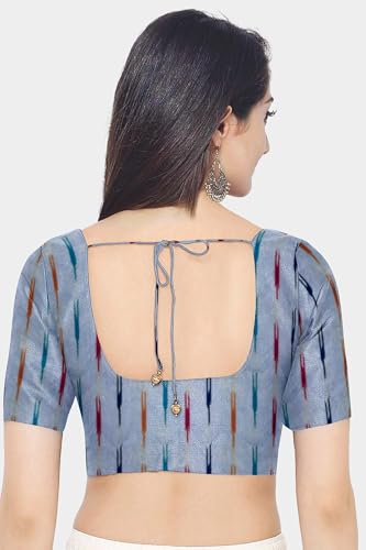 Image of Cotton Pochampally ikat unstitched blouse, Kurthi, long frock fabric material for women (1 meter, 2 meters & 3 meters)