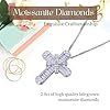 HALUKAKAH Moissanite Cross Pendant Necklace for Boys Kids Teens,2.0ct Total Lab-Grown Diamonds,Platinum White Gold Plated 925 Sterling Silver,Religious Jewelry for Son,Grandson,Nephew,5-16 Years Old #2