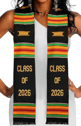 Kente Graduation Stole Class of 2026 | Celebrate Culture with the African Graduation Stole | Made with Authentic African Art