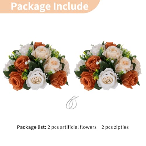 Image of NUPTIO Terracotta Flower Ball Centerpieces: Floral Arrangements for Fall