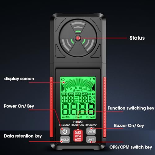 Andwing HT629 Geiger Counter Nuclear Radiation Detector,Electromagnetic Radiation Gamma X-Ray Detection Meter,Portable Radiation Dosimeter thumb #4