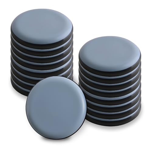 24 Patins Glissants PTFE Téflon pour Meubles Lourds et Chaises Ronds 20 mm Auto Adhésifs Protege Pied de Table Cale Meuble Sol Lisse Parquet Carrelage Réduction Bruit