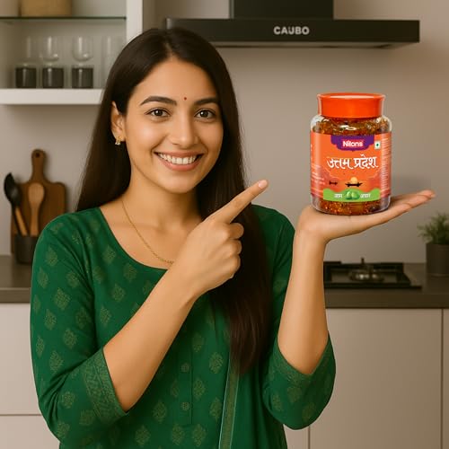 Image of Nilon's Uttam Pradesh Mango Pickle (475g) Homemade Aam Ka Aachar | Spicy & Tangy Pickle in Authentic UP Style with Raw Mango, Mustard Oil & Spices Mixed with No Added Artificial Colour