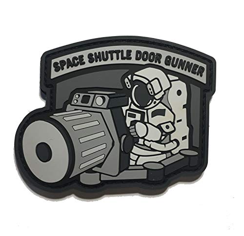 The PVC/Rubber Tactical Space Shuttle Door Gunner Patch Combat Army Morale (Hook/Loop) Patch