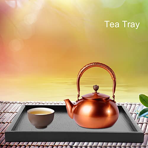 Black Wood Tray Solid Wood Rectangle Serving Tray Coffee Table Tray Tea Tray Modern and Elegant Wooden Tray Restaurant Trays Perfect for Serving Drinks Foods - Image 3