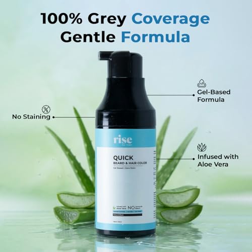 Image of Quick Beard Color & Hair Color Gel | Aloe Vera Infused Ammonia Free Formula | No Mixing No Mess Application | Natural Black | 200ml Bottle