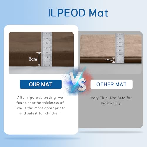 Image of Baby Play Mat for Floor Nursery Rug Muscle Mat Area Rug Playroom Rug 79 inchx110 inch Playpen Mat Elastic Foam 1.3 inch Thick Crawling Mat for Babies,Toddlers, Infants, Kids,Chestnut