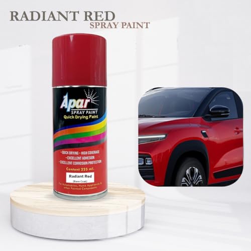 Image of APAR Spray Paint Radiant Red (RC Colour Name)+GC, Compatible for Renault Cars -225 ml (Pack of 2-Pcs)
