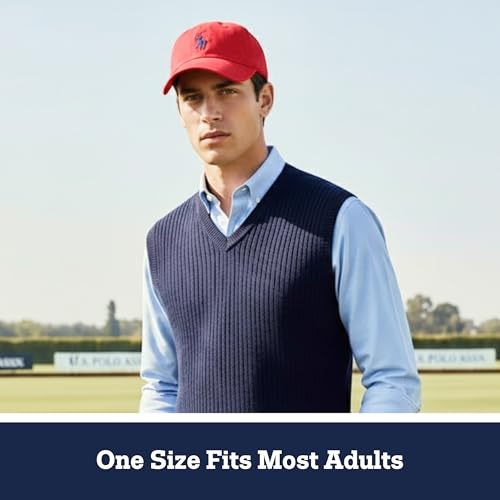 Image of U.S. Polo Assn. Baseball Cap, 100% Cotton Adjustable Dad Hat with Small Pony Logo