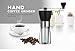 T-mark Manual Coffee Grinder, Hand Portable Bean Mill Stainless Steel Handle Adjustable Ceramic Burr Assembly for Travel