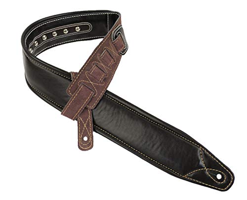 Walker & ‿Williams C-35 CS Sangle rembourrée en cuir de qualité supérieure avec clous métalliques Noir/marron - Les Beatles, Paul McCartney, John Lennon, RIngo Starr, George Harrison Walker & ‿Williams C-35 CS Sangle rembourrée en cuir de qualité supérieure avec clous métalliques Noir/marron – Image 7