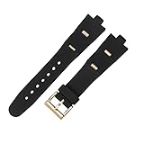 ROUHO Weich Wasserdicht Silikon Uhrenarmband Kautschuk Uhrband Dornschließe für Bulgari DP42C14SVDGMT-Gold 22mm