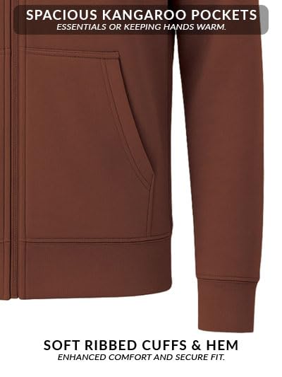 Image of ADRO Men's Regular Fit Zip-Up Hoodie for man | 320 GSM Cotton Poly Fleece Zipper Sweatshirt with Soft Fabric & Printed Hoodies