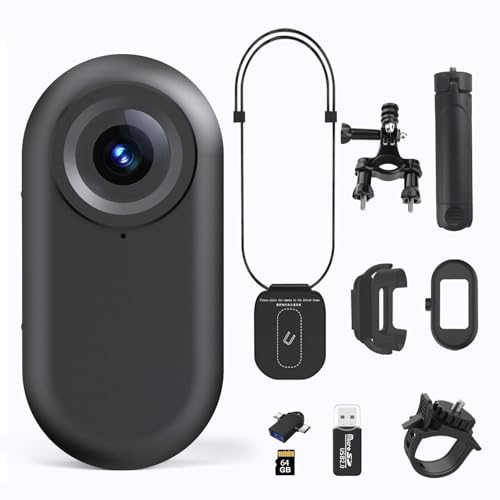 Ainuosing Body Camera with Audio & Video Recording, 1080P HD Wearable Body Cam, 180° Rotatable Lens, 1.3'' LCD, Night Vision, 10H Battery, 64GB Card