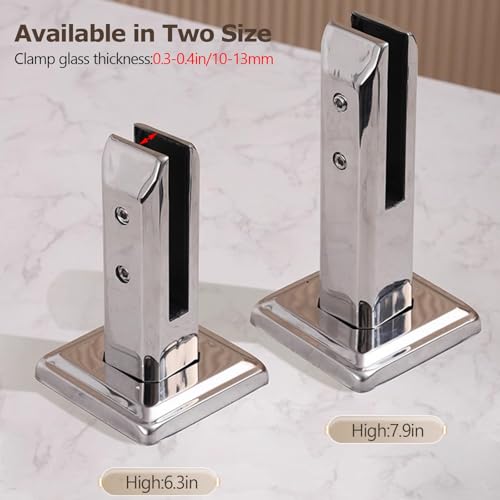 Abrazaderas para barandillas de acero inoxidable 304, diseño sin orificios, plata, 2 piezas 3
