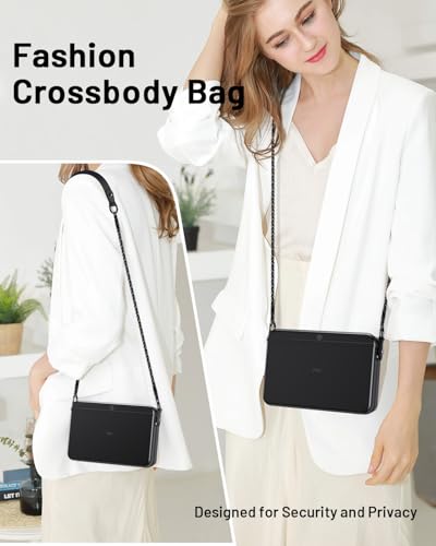 Metal Fingerprint Safe lock box for Women,Lady lock Crossbody Bag with password, Anti-Theft lock box for travel,privacy protection Sling cash bags with MFi Certified Findmy to Track Belongs4