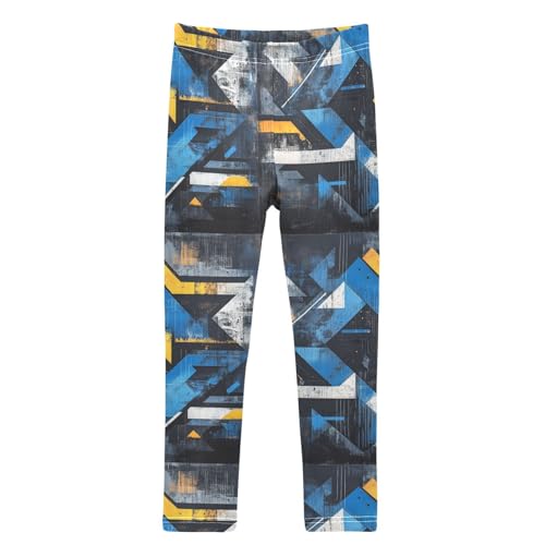 Boccsty Graffiti Angular Shapes Blue Girls Leggings Kids Yoga Pants Dance Active Tights 4T