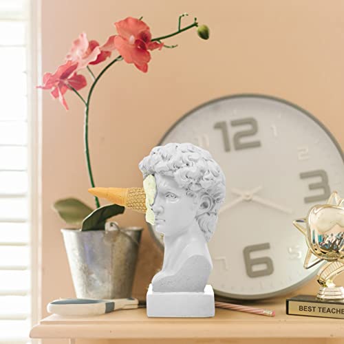 Estatua decorativa de resina cabeza David 6.3 pulgadas miniatura 3