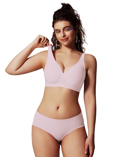 Push Up Bras for Women No Underwire Seamless Comfortable Deep V Bra Tshirt Bras with Support and Lift