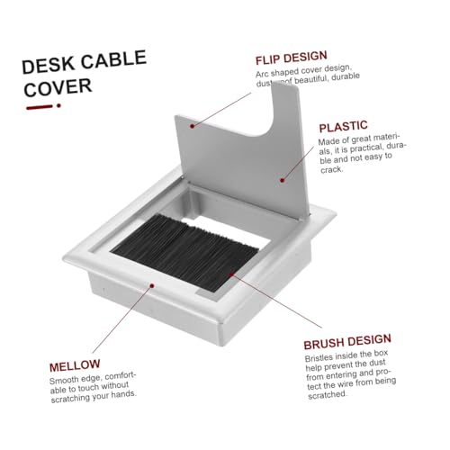 OSALADI 4 piezas Tapas para agujeros de cables con diseño de cepillo para gestión de cables, cubiertas de orificios para escritorios de oficina, gabinetes de TV y muebles decorativos y prácticos miniatura 3