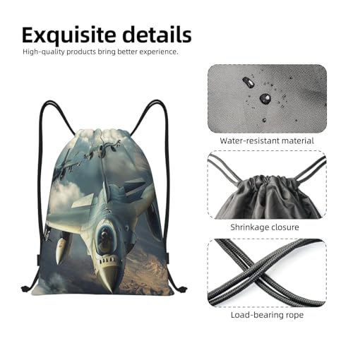 Drawstring Backpack Sports Gym Bags Draw String Bag for Women Men Aircraft Fighter Jets Drawstring Bags Sackpack3