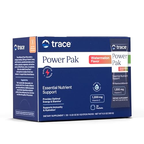 Trace Minerals Power Pak Electrolyte Powder Packets Watermelon 30 Ct