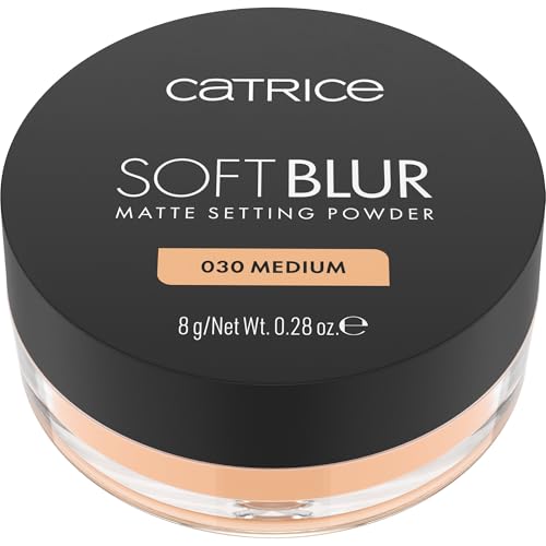 Catrice Soft Blur Matte Setting Powder 030 Medium, polvo matificante y ligero de larga duración, para fijar el maquillaje, efecto soft-blur, 8g