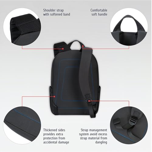 Image of RIVACASE Alpendorf 7560 Black Laptop Canvas Water Resistant Backpack 15.6 inch Inches