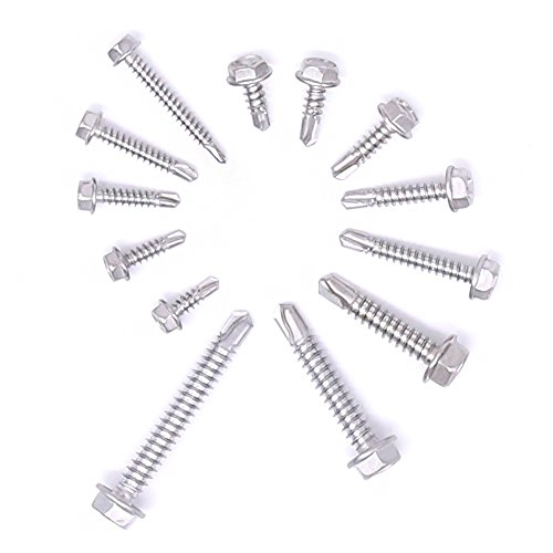 Kit de tornillos autoperforantes de acero inoxidable Hex 295 piezas miniatura 6