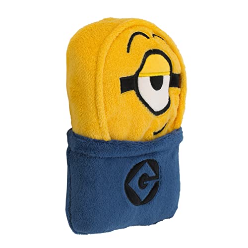 Image of Illimuniation Lazy Minions Club Yellow, Blue and White, Minion Character Shaped Toddler Blanket