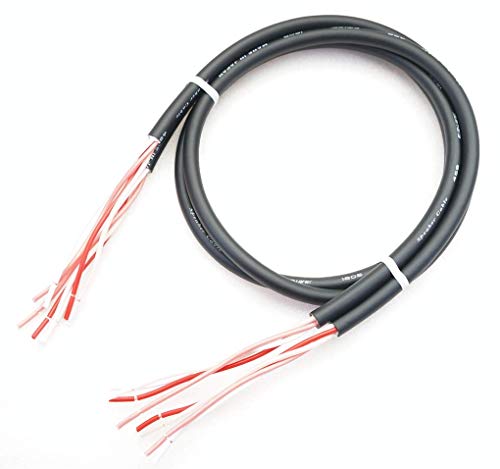 CANARE 4S8 外皮＆導体皮剥き加工済み 2本ペア 各m切り売り (3m 2本セット, 黒)