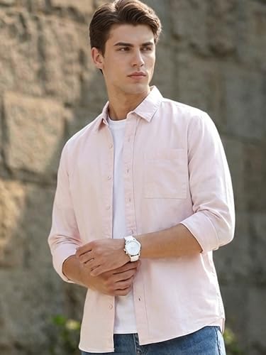 Image of Urbano Fashion Men's Cotton Full Sleeve Regular Fit Casual Solid Shirt