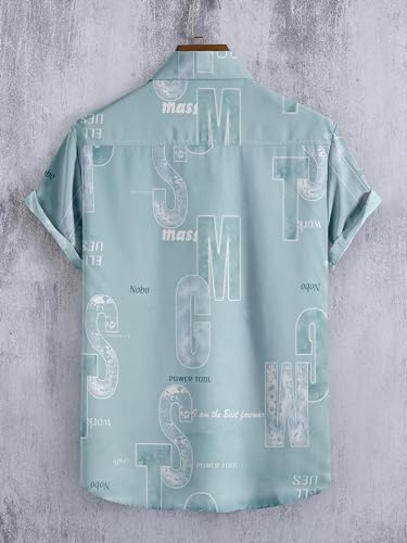 Image of Men Stylish Premium Branded Typography Print Festival Printed Cotton Stretchable Fabric Slim Fit Half Sleeve Cut Away Collar Casual Shirt