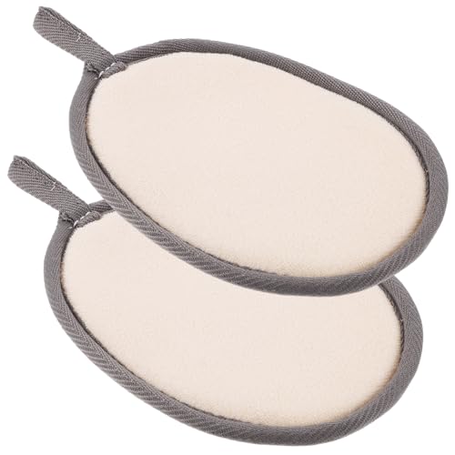 VILLFUL 2個 浴室用ヘチマボディースクラバー や豊かな泡立ちで肌を優しく洗浄 吊り下げ乾燥可能で衛生的 男女兼用バススポンジ