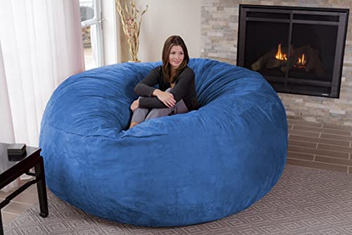 Chill Sack Bean Bag Chair: Giant 8' Memory Foam Furniture Bean Bag - Big Sofa With Soft Micro Fiber Cover - Royal Blue #TOP3