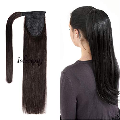 16" Straight Wrap Around Ponytail Extension for Woman Human Hair Extension 70g