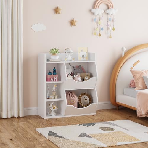 GarveeHome Kids Toy Storage Organizer, Children Bookcase with Storage Cubbies, Toddler Toy Shelf for Playroom, Living Room, Nursery