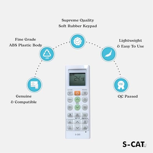 Image of S-CAT AC Remote Control Compatible for LG Dual Inverter 1 1.5 2 Ton Split /Window AC AKB75215411 Model 36U (No Backlight) 6 in 1 VIRAAT Mode (Match Old Remote Exactly, Contact Helpline for Order)